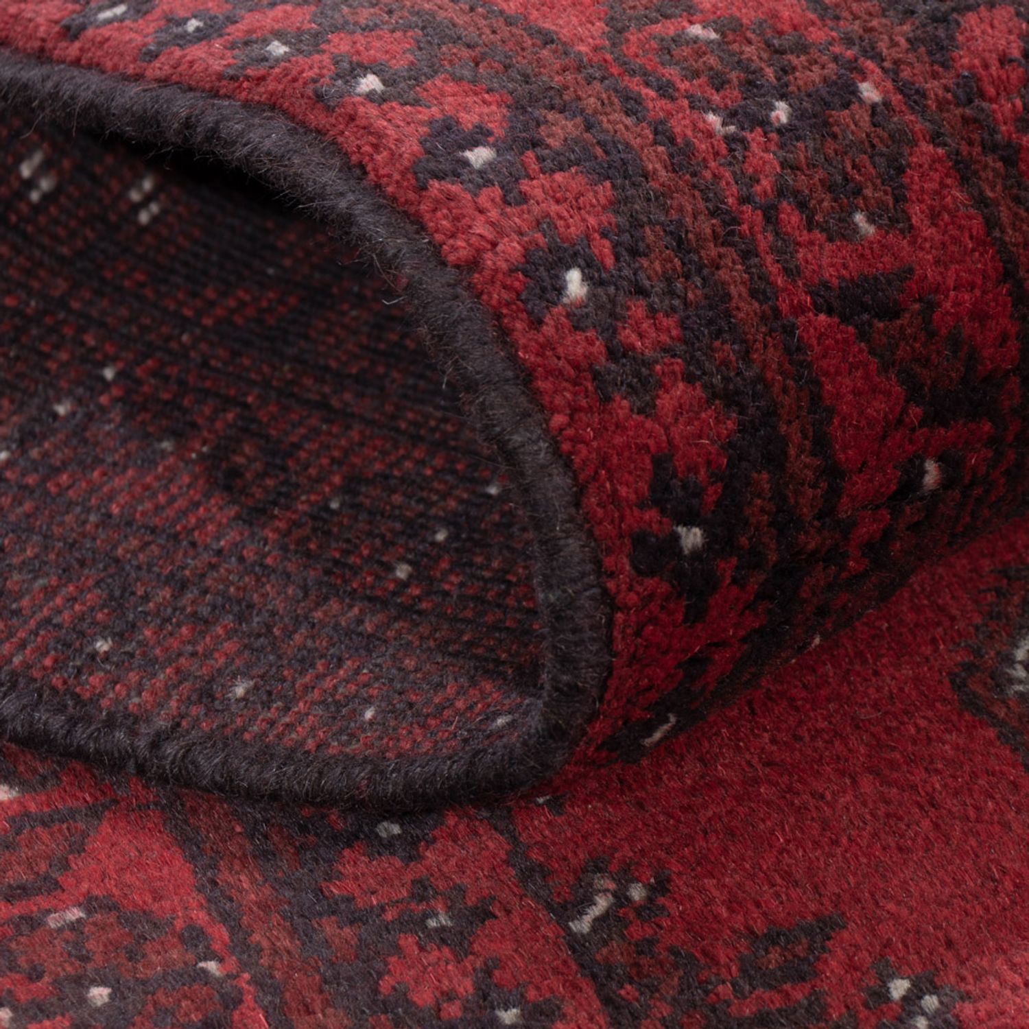 Runner Afghan Rug - Filpa - 194 x 99 cm - dark red