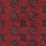 Runner Afghan Rug - Filpa - 194 x 99 cm - dark red