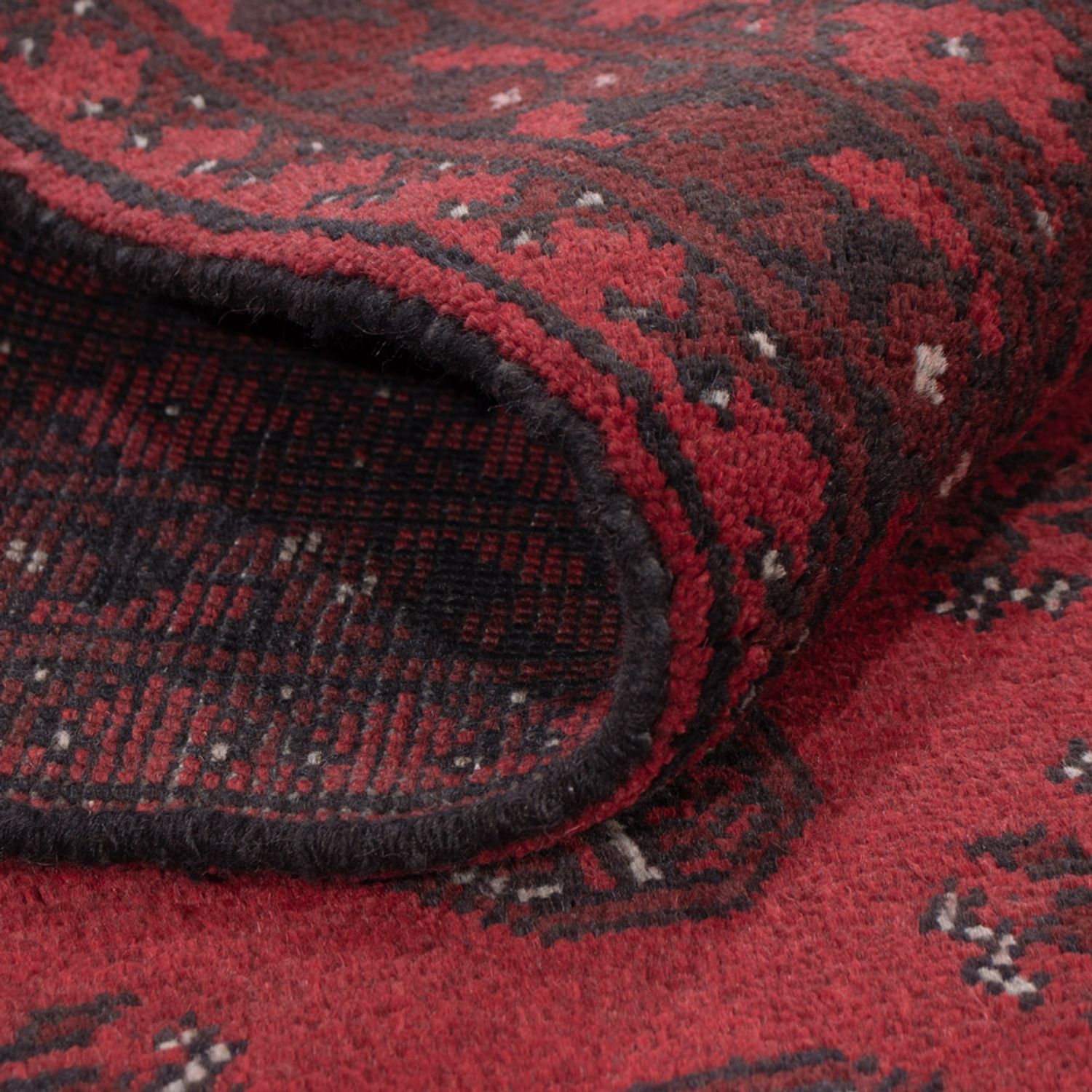 Runner Afghan Rug - Filpa - 197 x 101 cm - dark red