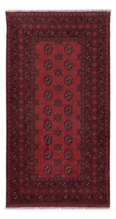 Runner Afghan Rug - Filpa - 197 x 101 cm - dark red