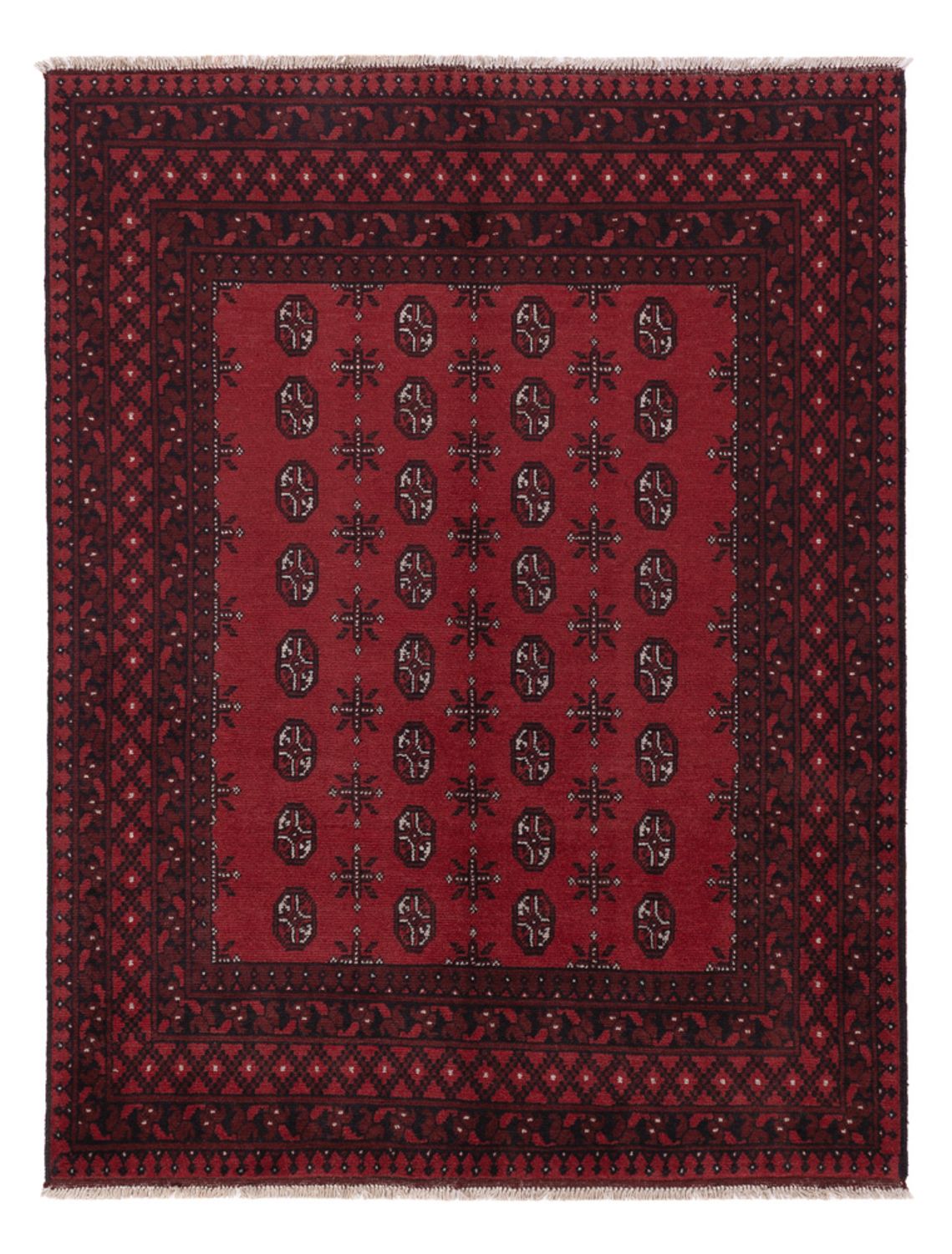 Afghan Rug - Filpa - 199 x 149 cm - dark red
