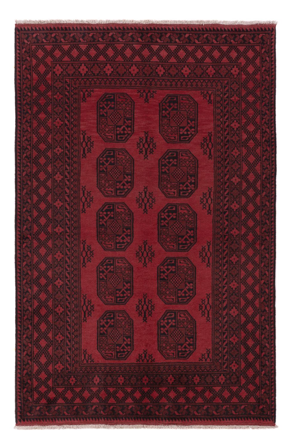 Afghan Rug - Filpa - 242 x 162 cm - dark red