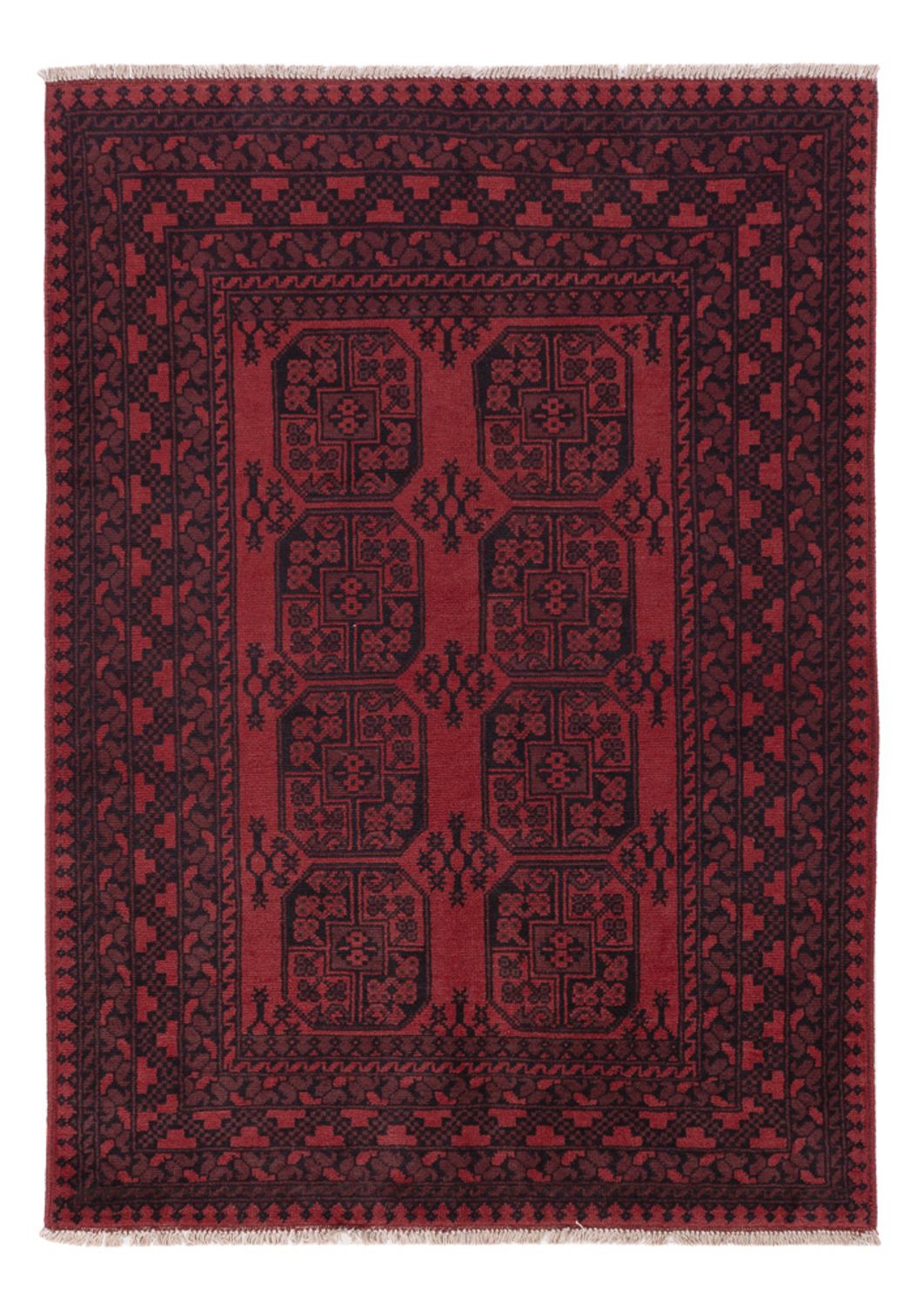 Afghan Rug - Filpa - 198 x 142 cm - dark red