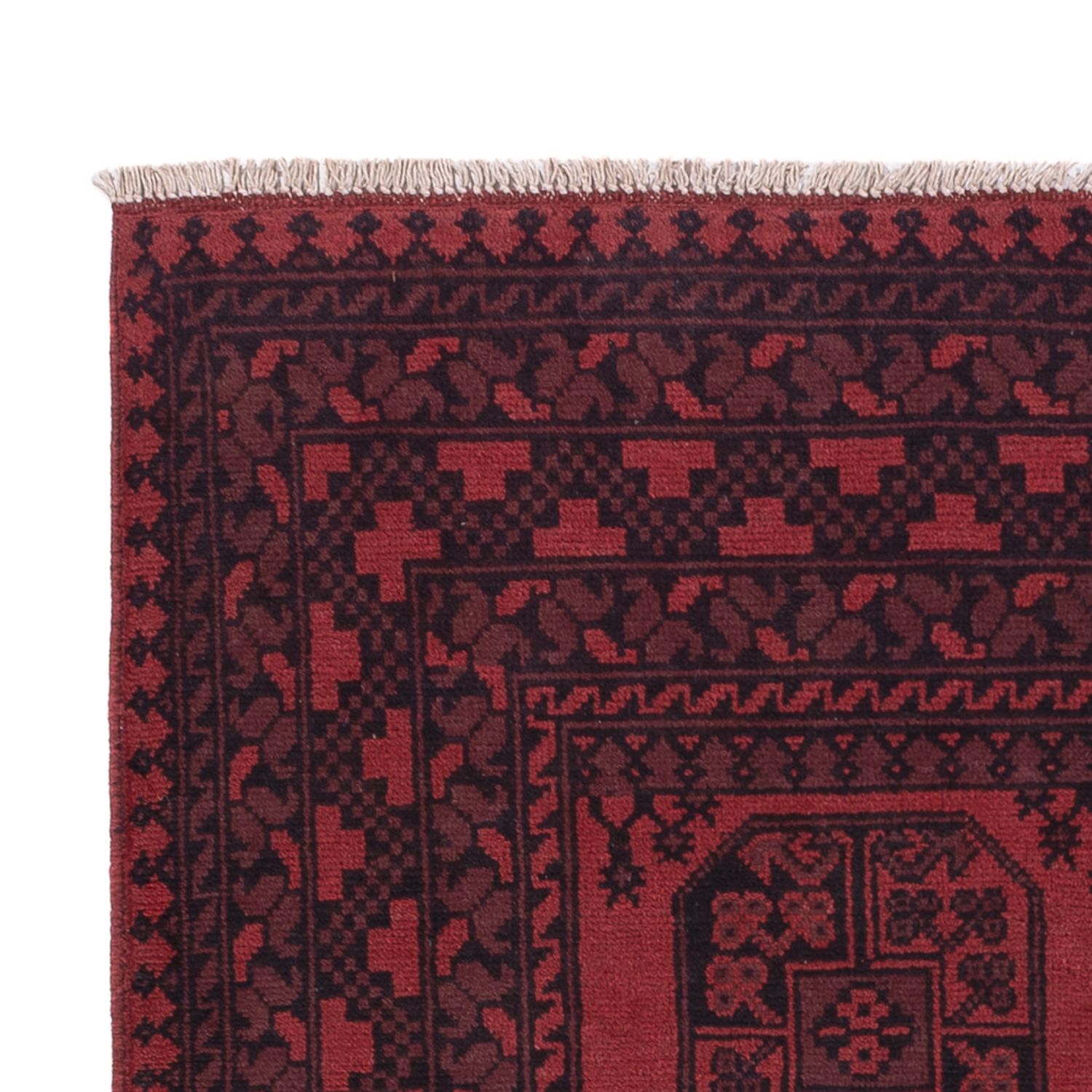 Afghan Rug - Filpa - 198 x 142 cm - dark red