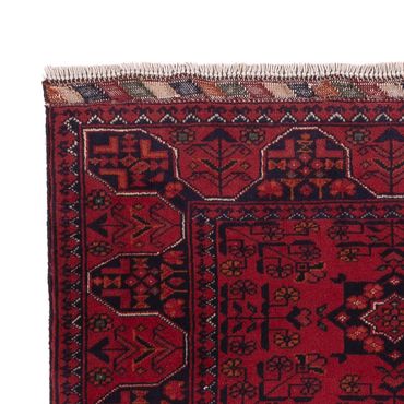 Runner Afghan Rug - Kunduz - 294 x 84 cm - dark red