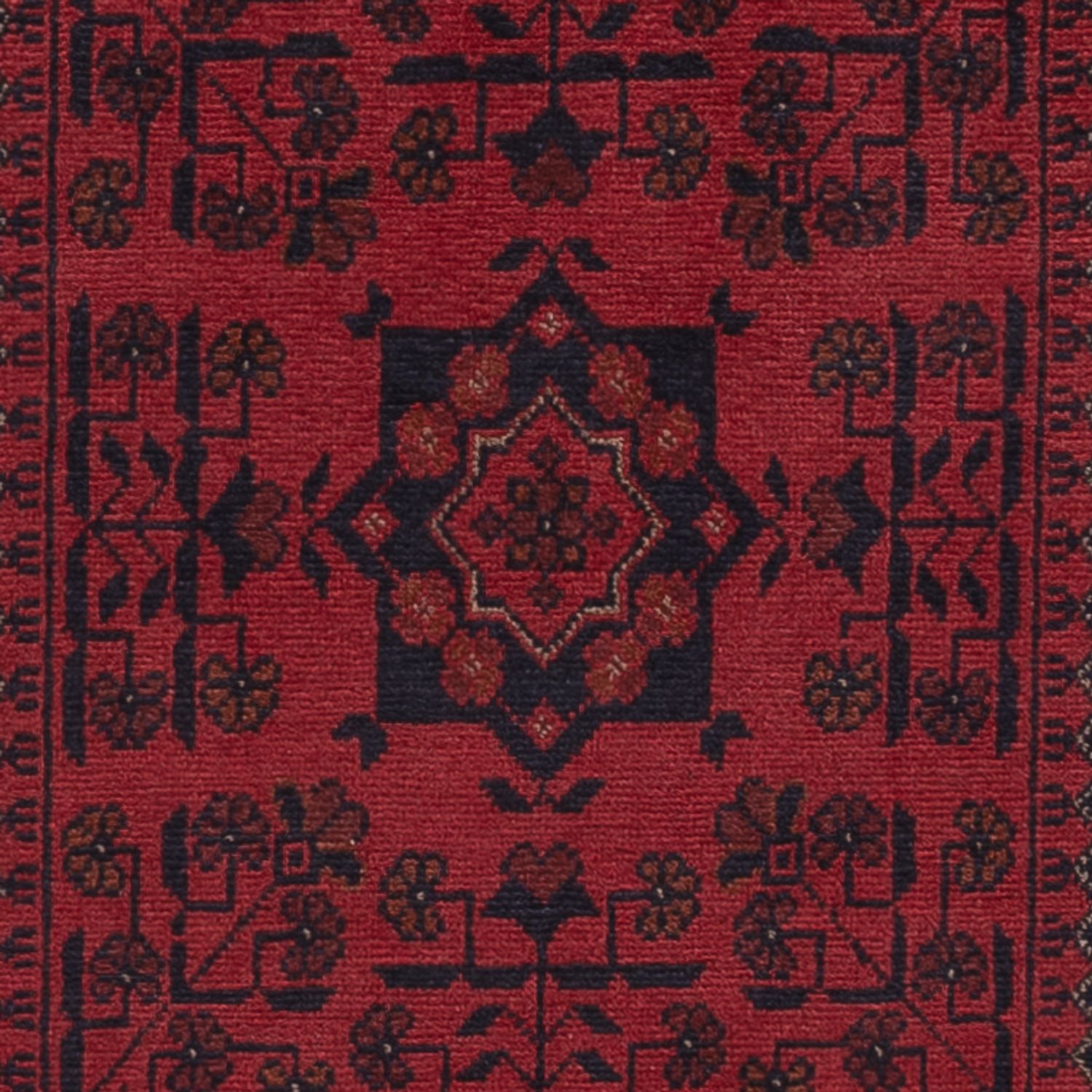 Runner Afghan Rug - Kunduz - 299 x 82 cm - dark red