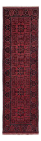 Runner Afghan Rug - Kunduz - 299 x 82 cm - dark red