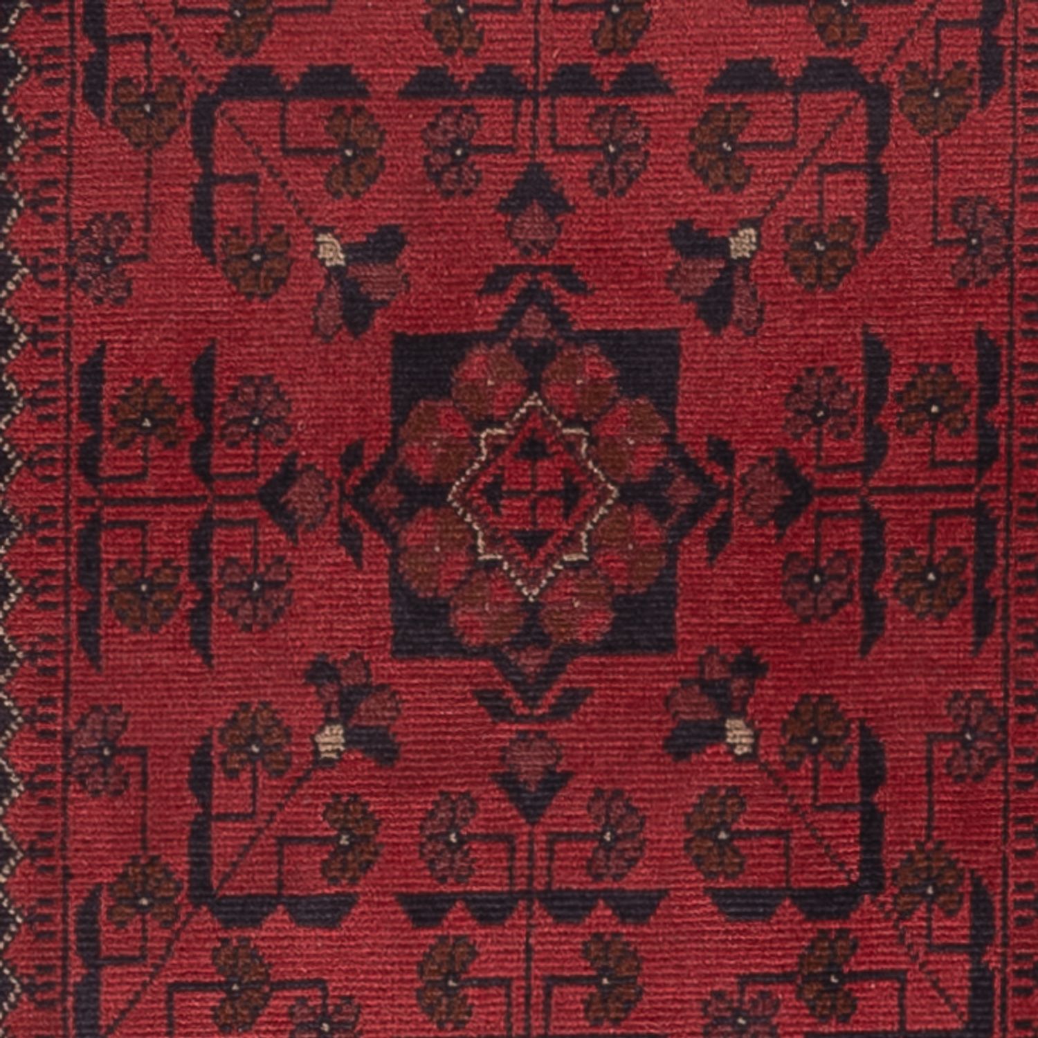 Runner Afghan Rug - Kunduz - 295 x 79 cm - dark red