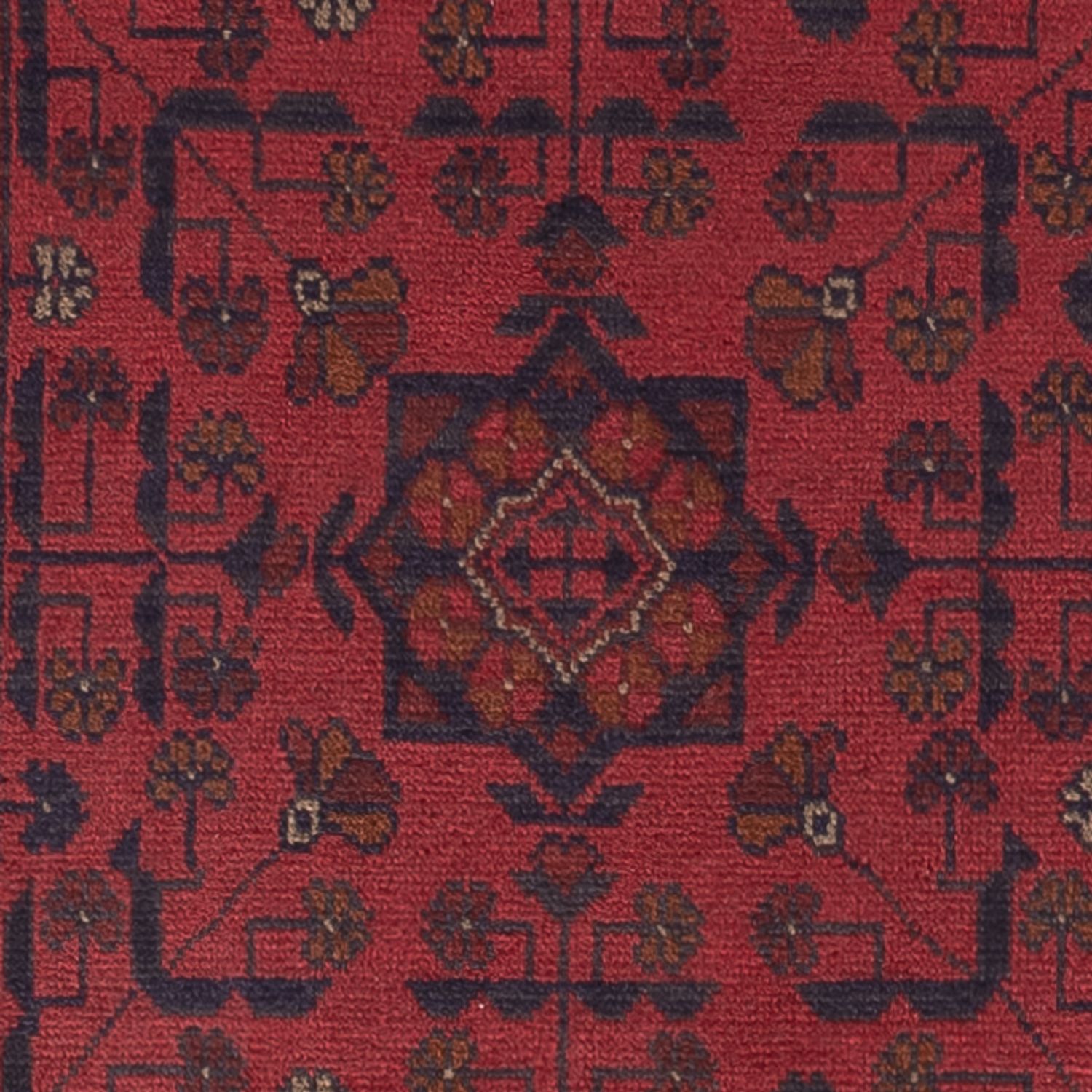Runner Afghan Rug - Kunduz - 295 x 79 cm - dark red