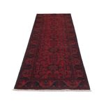 Runner Afghan Rug - Kunduz - 295 x 79 cm - dark red