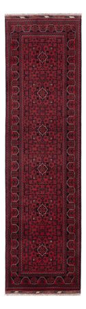 Runner Afghan Rug - Kunduz - 292 x 80 cm - dark red