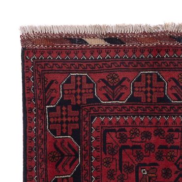Runner Afghan Rug - Kunduz - 292 x 80 cm - dark red