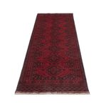 Runner Afghan Rug - Kunduz - 297 x 80 cm - dark red