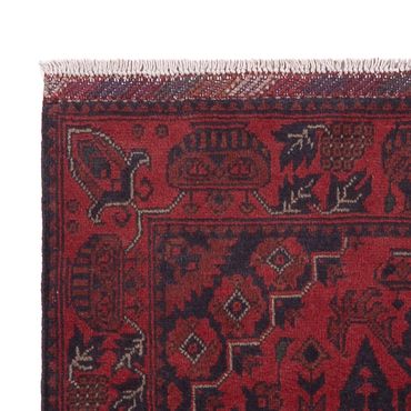 Runner Afghan Rug - Kunduz - 298 x 81 cm - dark red