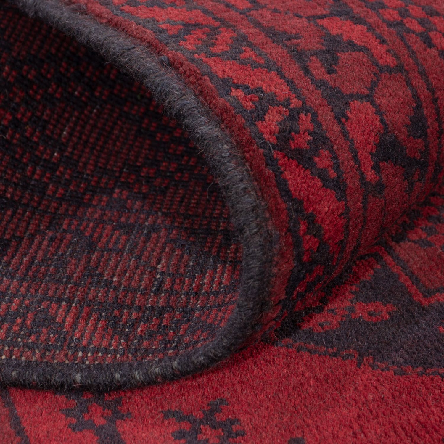 Runner Afghan Rug - Filpa - 187 x 95 cm - dark red