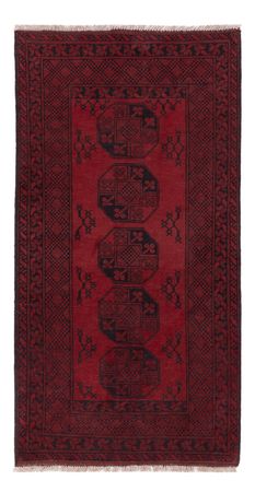 Runner Afghan Rug - Filpa - 187 x 95 cm - dark red