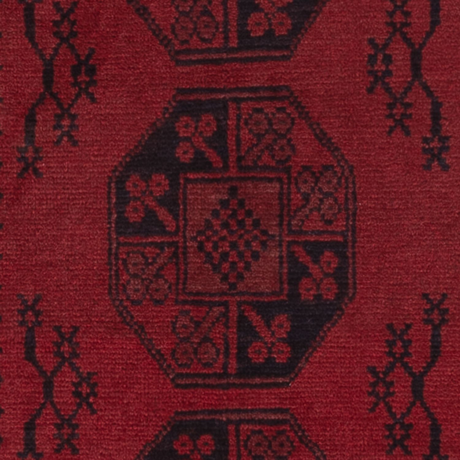 Runner Afghan Rug - Filpa - 194 x 100 cm - dark red
