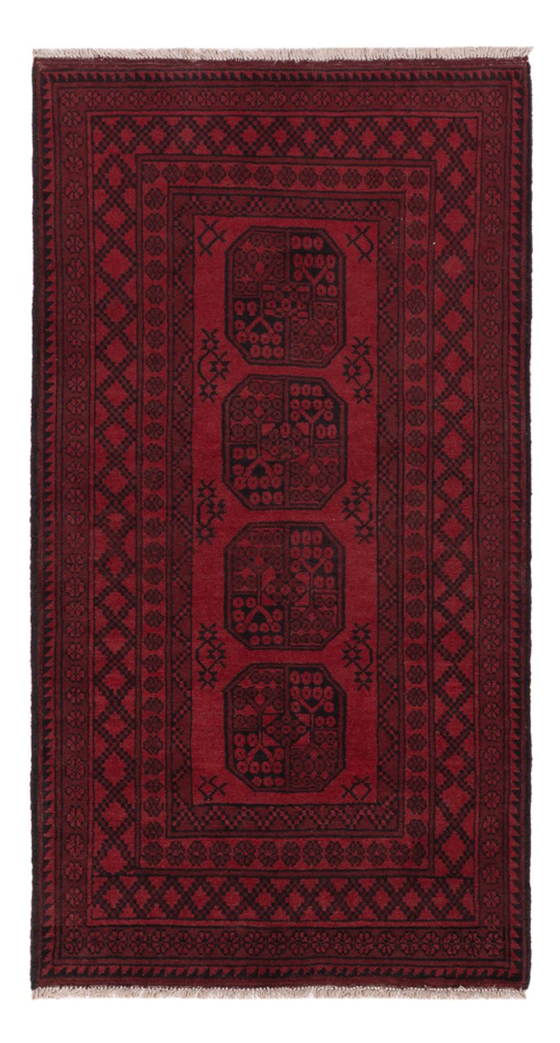 Runner Afghan Rug - Filpa - 189 x 102 cm - dark red