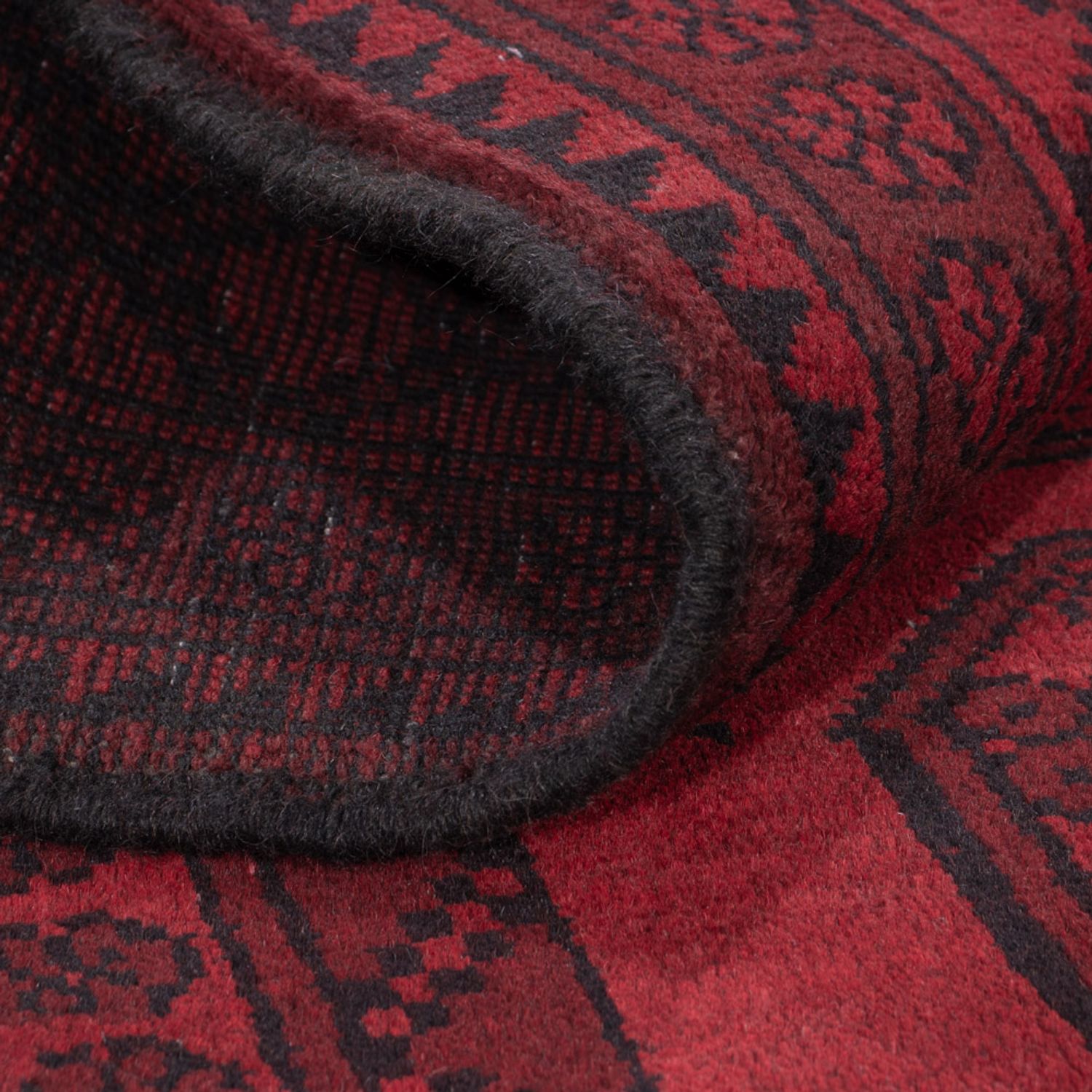 Runner Afghan Rug - Filpa - 189 x 102 cm - dark red