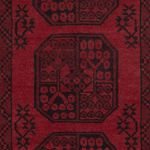 Runner Afghan Rug - Filpa - 189 x 102 cm - dark red