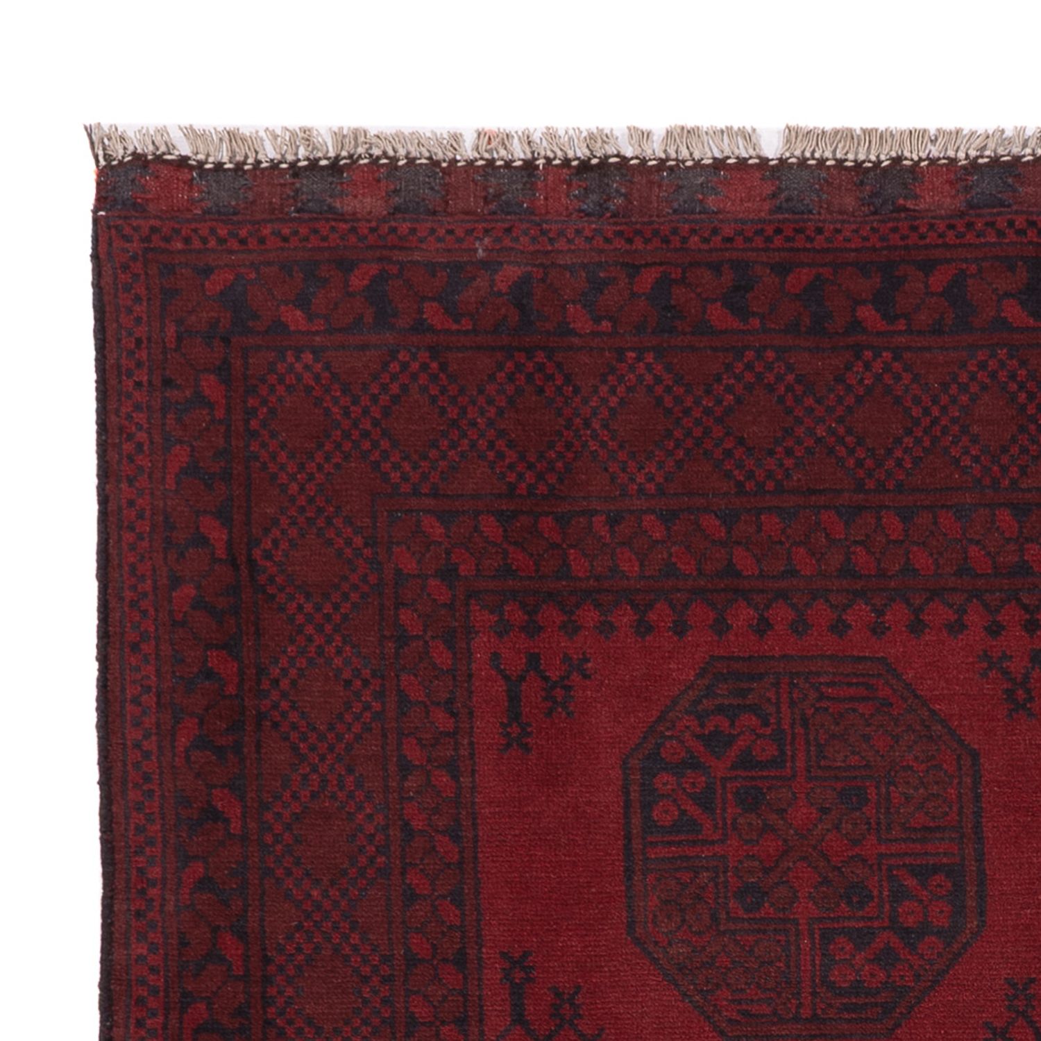 Afghan Rug - Filpa - 193 x 150 cm - dark red
