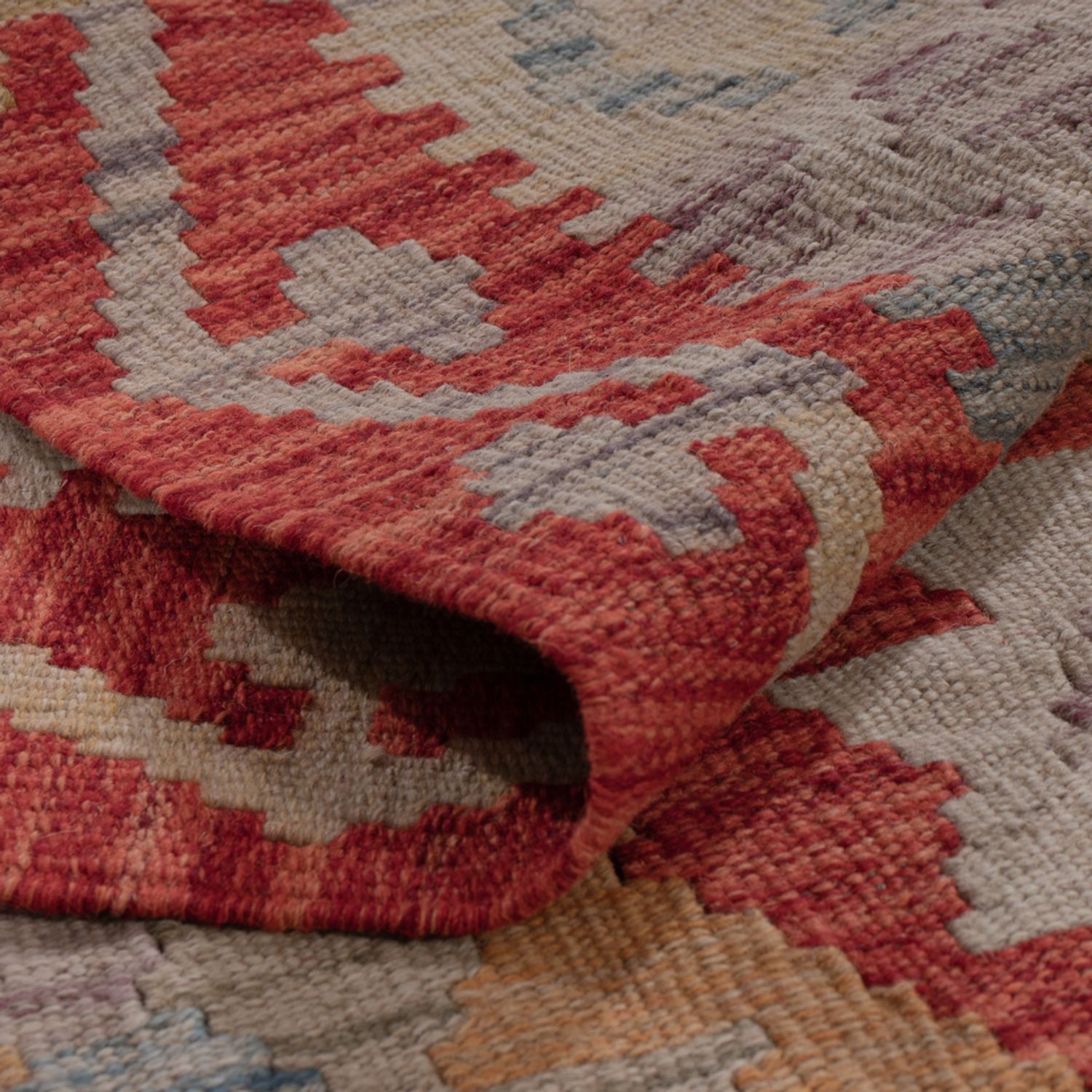 Løper Kelimteppe - Splash - 257 x 85 cm - flerfarget