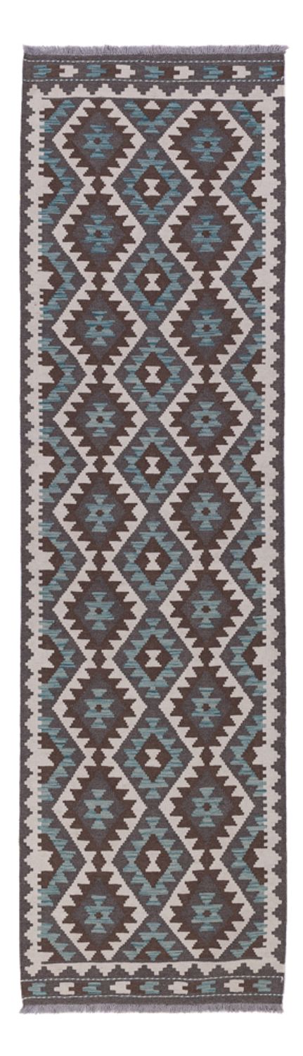 Runner Kelim Rug - Splash - 300 x 81 cm - dark green