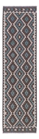 Runner Kelim Rug - Splash - 300 x 81 cm - dark green