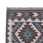 Runner Kelim Rug - Splash - 300 x 81 cm - dark green