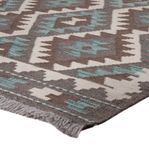 Runner Kelim Rug - Splash - 300 x 81 cm - dark green