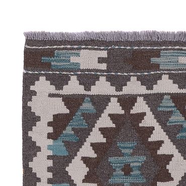 Runner Kelim Rug - Splash - 298 x 82 cm - dark green