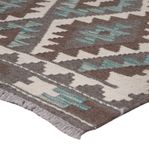 Runner Kelim Rug - Splash - 298 x 82 cm - dark green