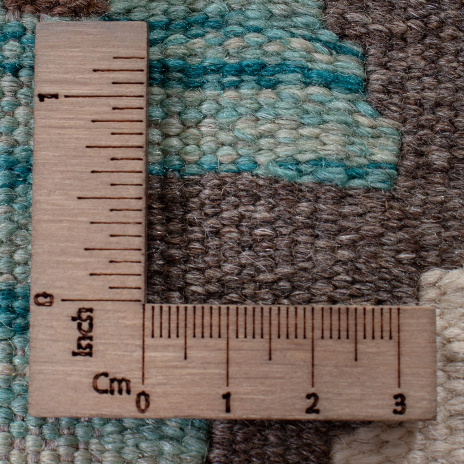 Løper Kelimteppe - Splash - 303 x 78 cm - mørkegrønn