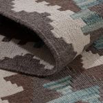 Løper Kelimteppe - Splash - 303 x 78 cm - mørkegrønn