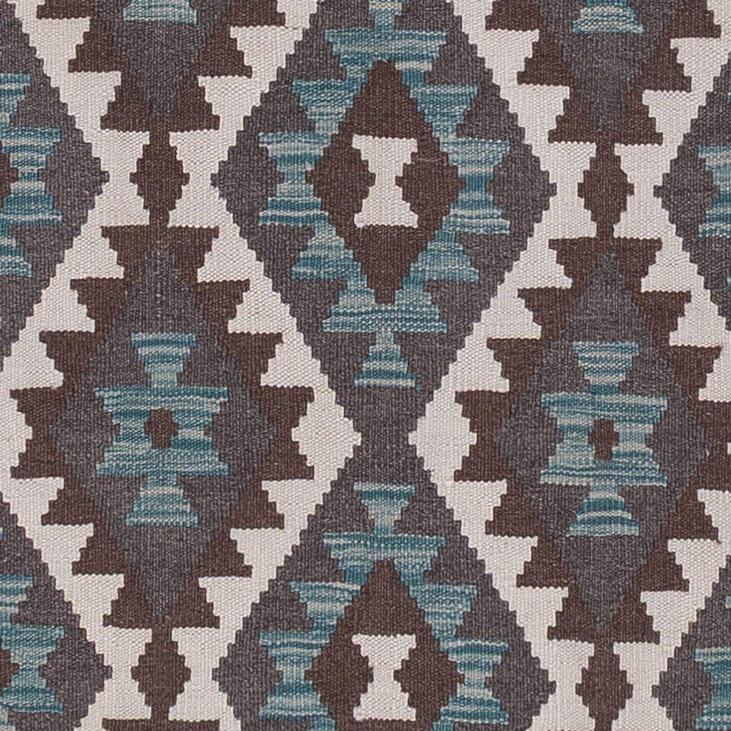 Runner Kelim Rug - Splash - 288 x 80 cm - dark green