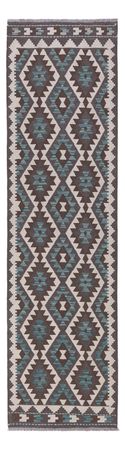 Runner Kelim Rug - Splash - 288 x 80 cm - dark green