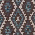 Runner Kelim Rug - Splash - 297 x 82 cm - dark green