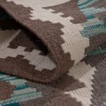 Runner Kelim Rug - Splash - 297 x 82 cm - dark green