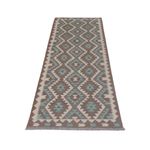 Runner Kelim Rug - Splash - 297 x 82 cm - dark green