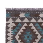 Runner Kelim Rug - Splash - 303 x 83 cm - dark green