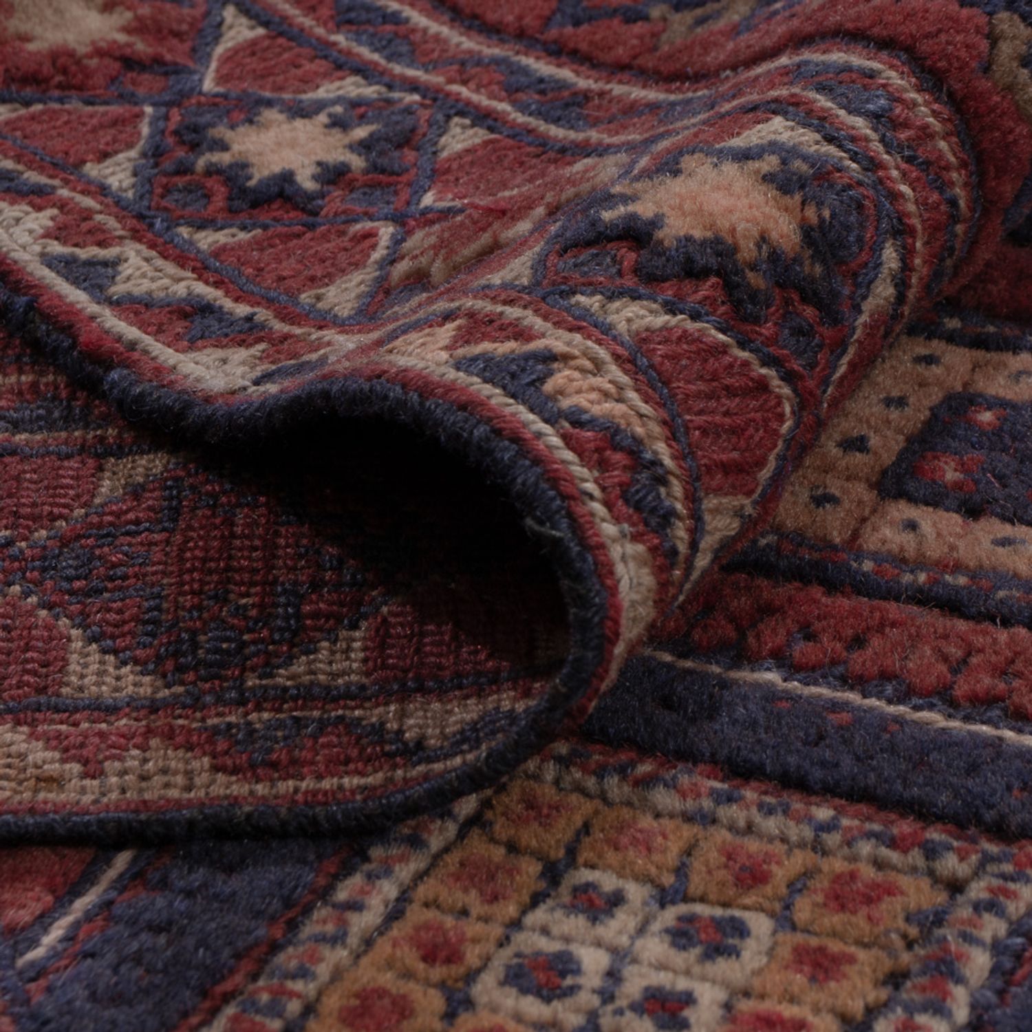 Kelim Rug - Oriental square  - 177 x 157 cm - dark red