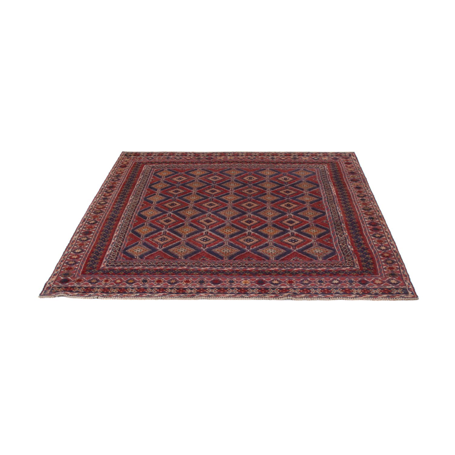 Kelim Rug - Oriental square  - 177 x 157 cm - dark red