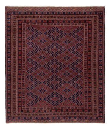 Kelim Rug - Oriental square  - 183 x 157 cm - dark red