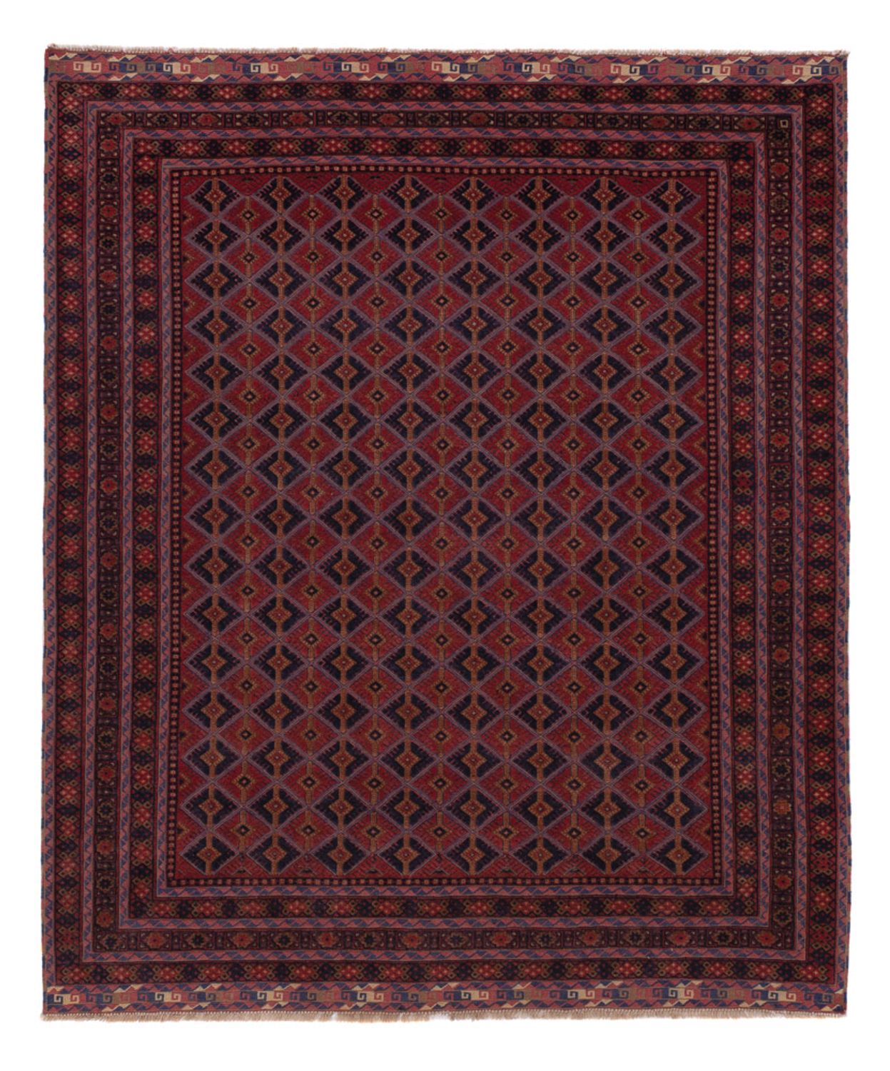 Kelim Rug - Oriental - 193 x 158 cm - dark red
