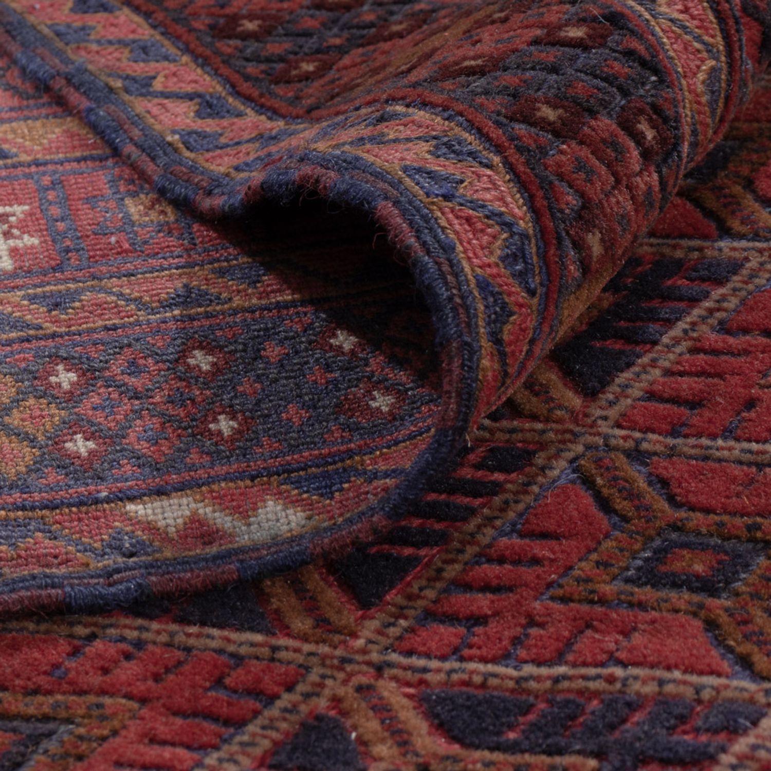 Kelimteppe - Orientalsk - 193 x 154 cm - mørk rød