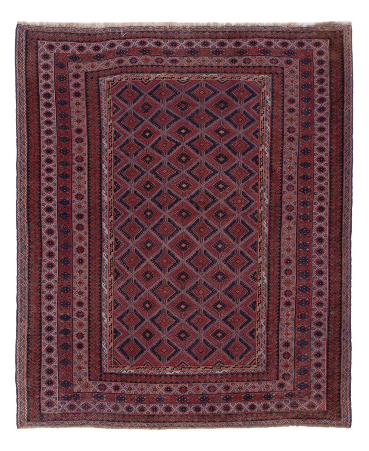 Kelim Rug - Oriental - 197 x 156 cm - dark red