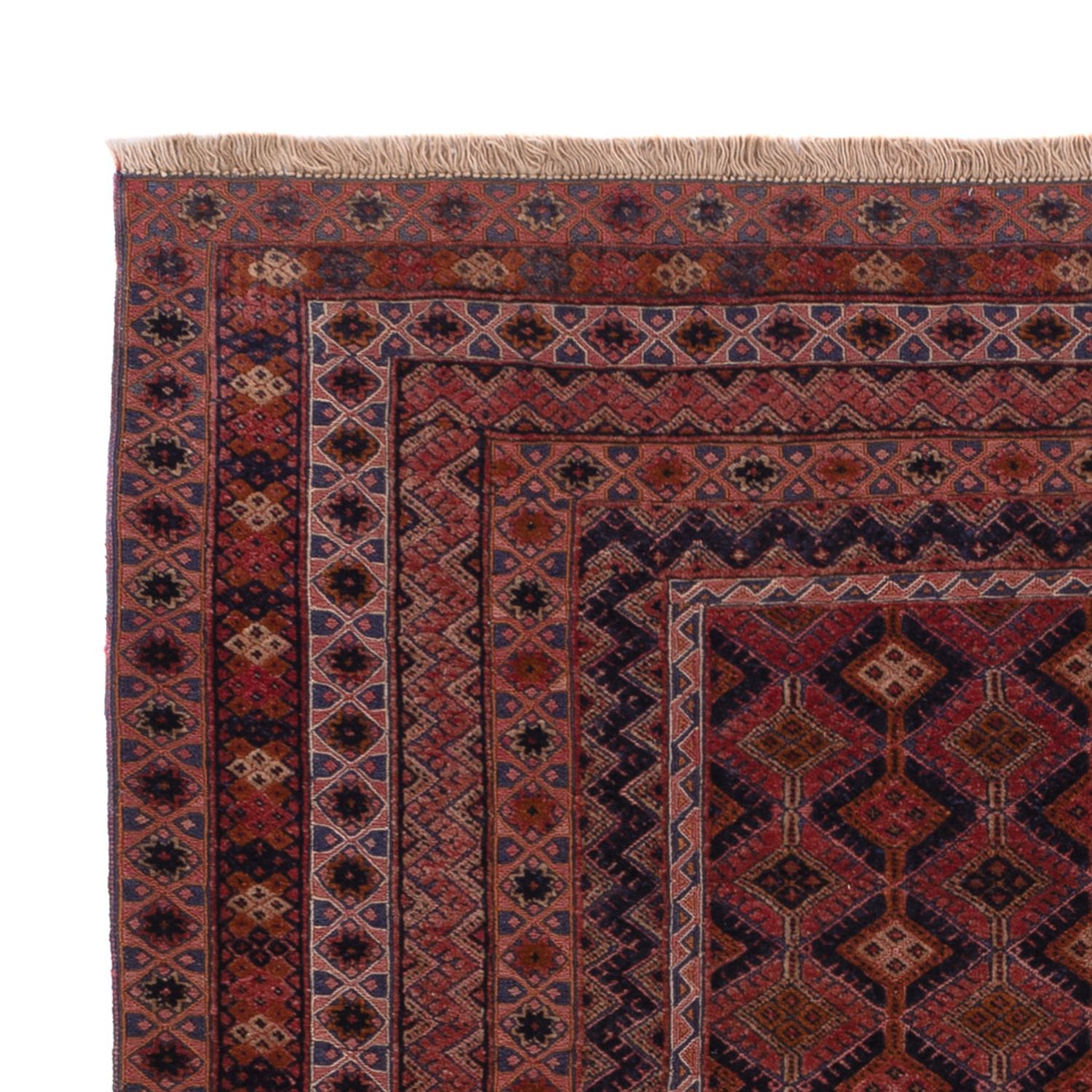 Kelim Rug - Oriental square  - 189 x 157 cm - dark red