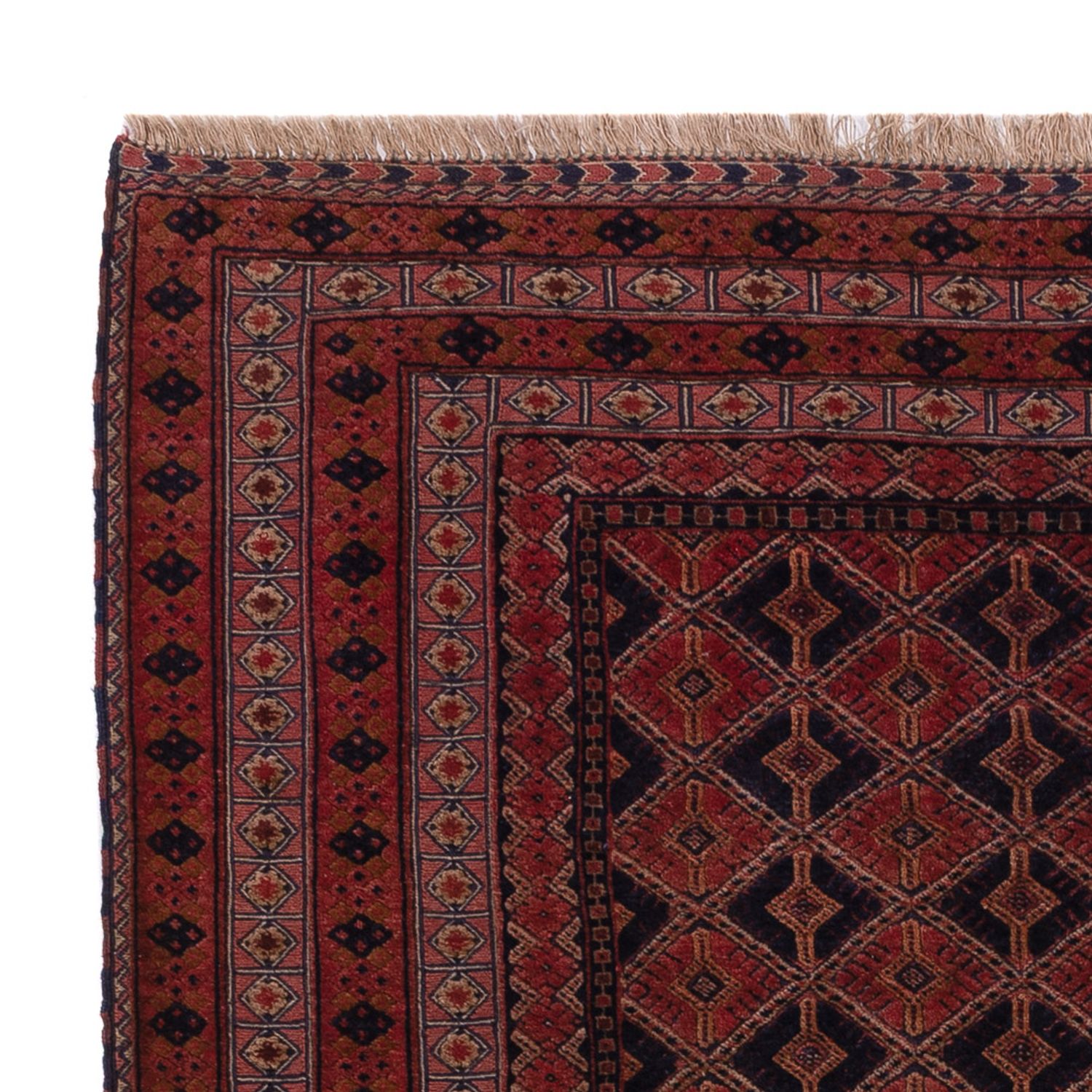 Kelim Rug - Oriental square  - 185 x 160 cm - dark red