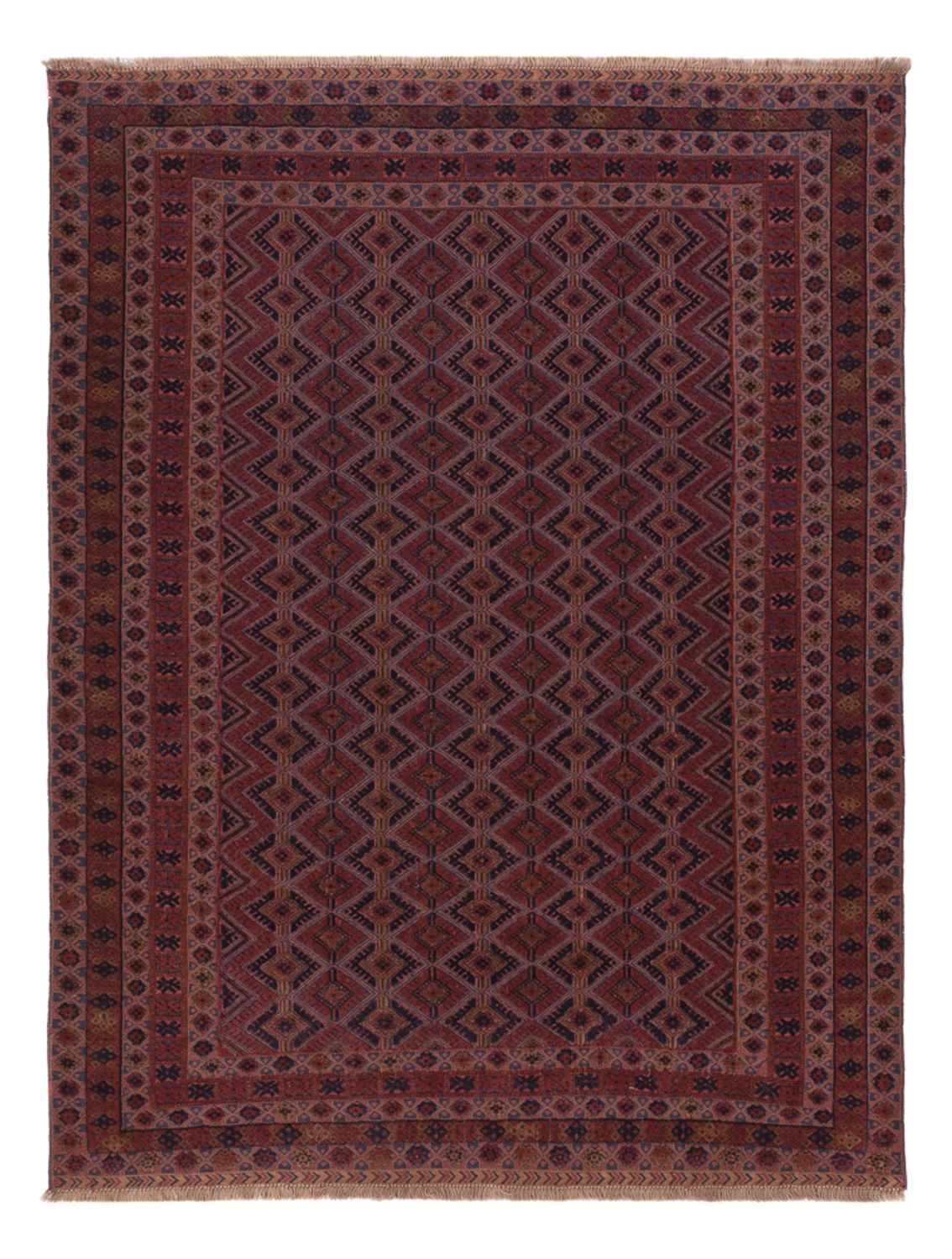 Kelim Rug - Oriental - 193 x 146 cm - dark red