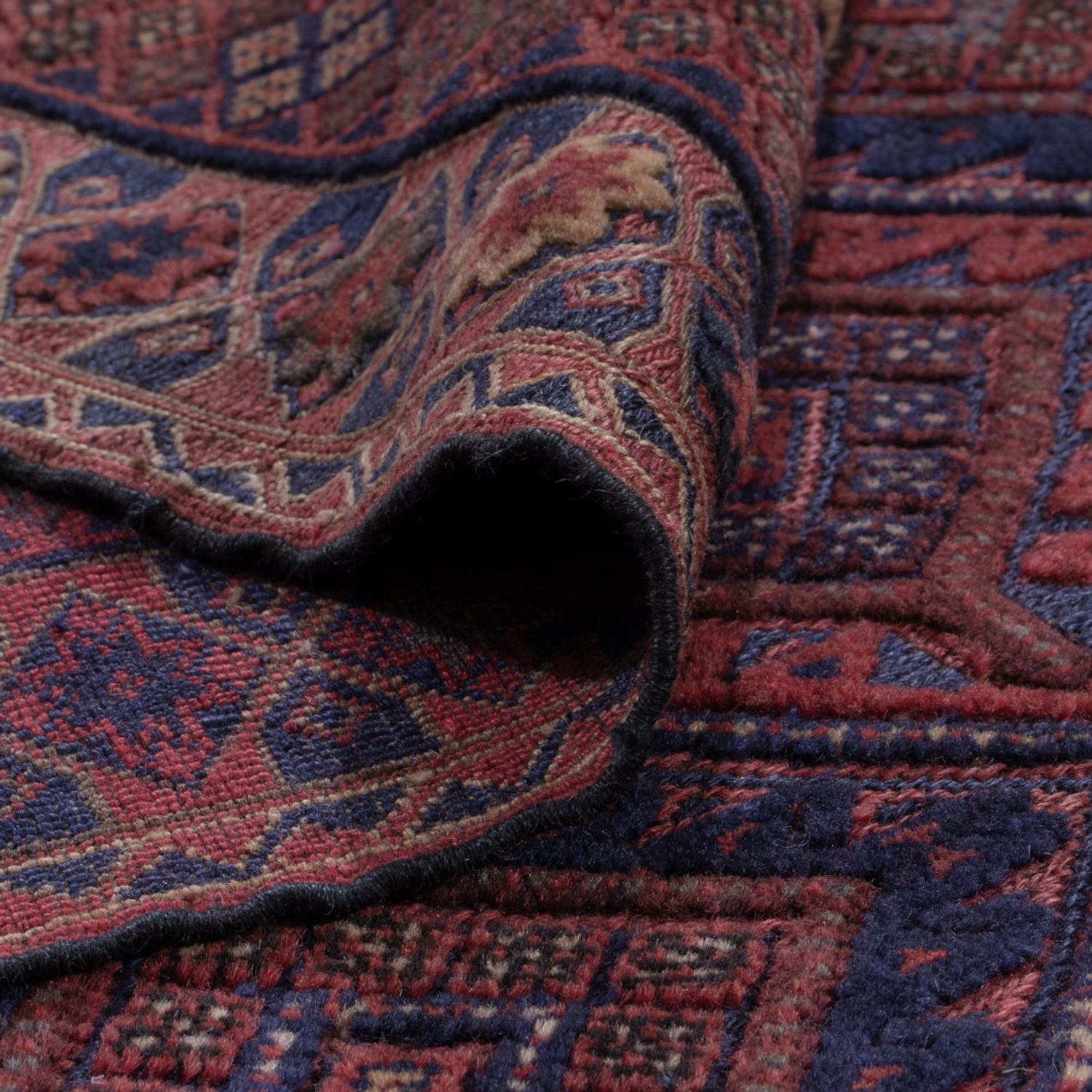 Kelimteppe - Orientalsk - 198 x 156 cm - mørk rød
